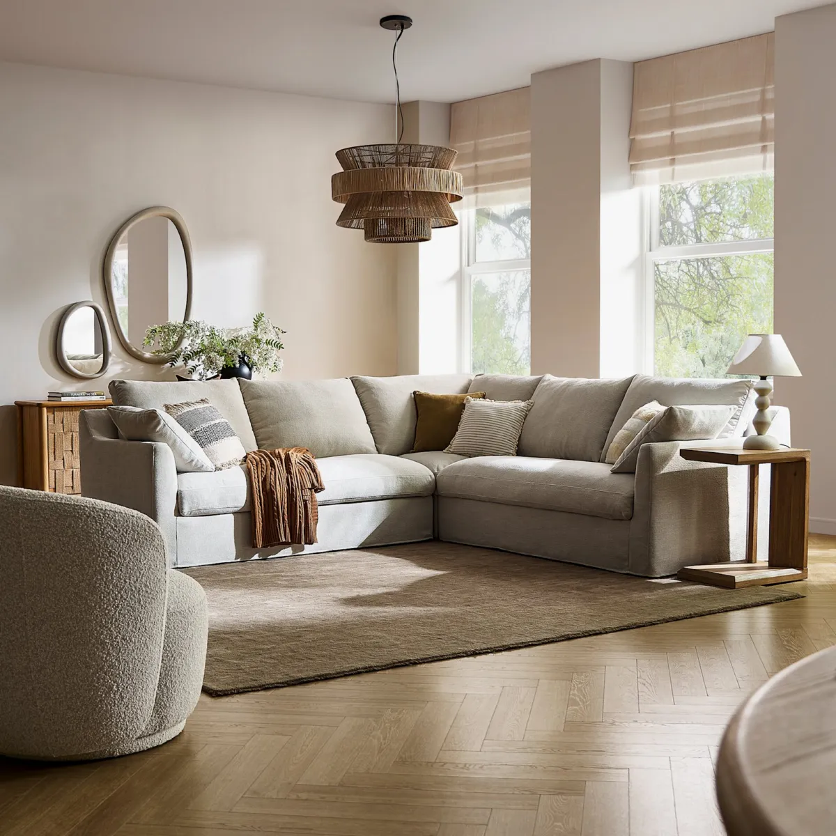Agnes Slipcover Storage L-Shaped Sectional Couch - view 3