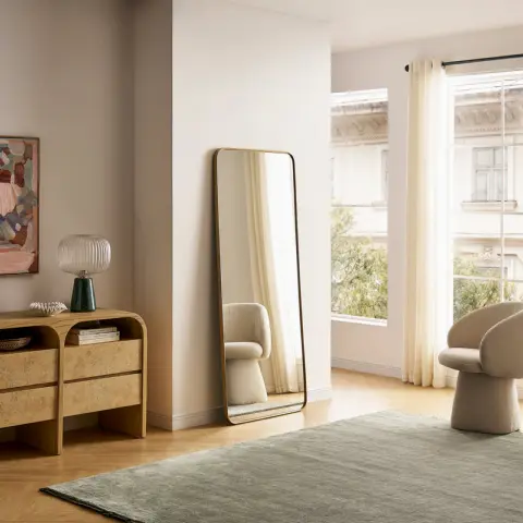 Aria Rounded Rectangle Floor Mirror