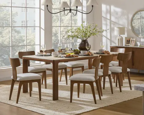 Arlen Dining Table with Tavi Chair Set