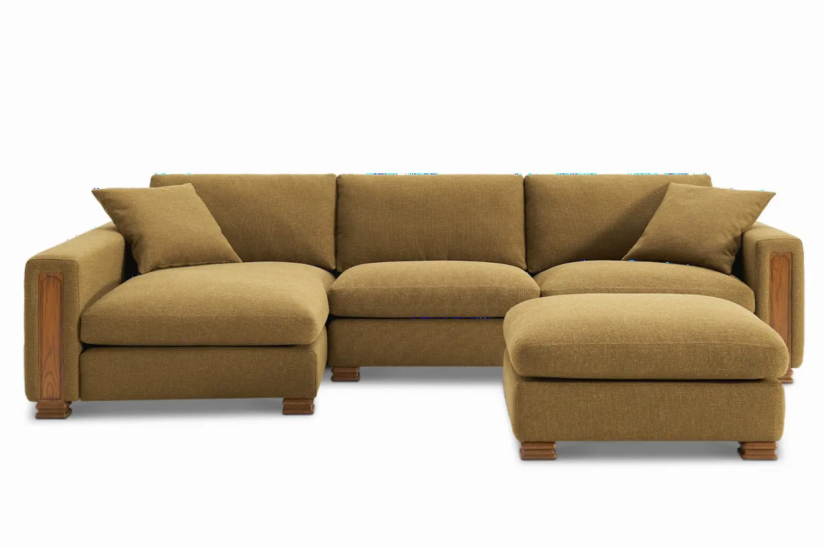 Atelier Kagan 3-Piece Chaise Sectional Couch with Ottoman - view 8