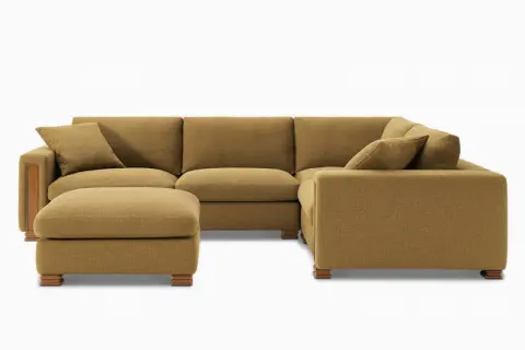 Atelier Kagan 4-Piece Chaise Sectional Couch with Ottoman