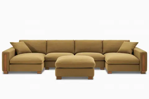 Atelier Kagan 4-Piece U-Shape Sectional Couch with Ottoman