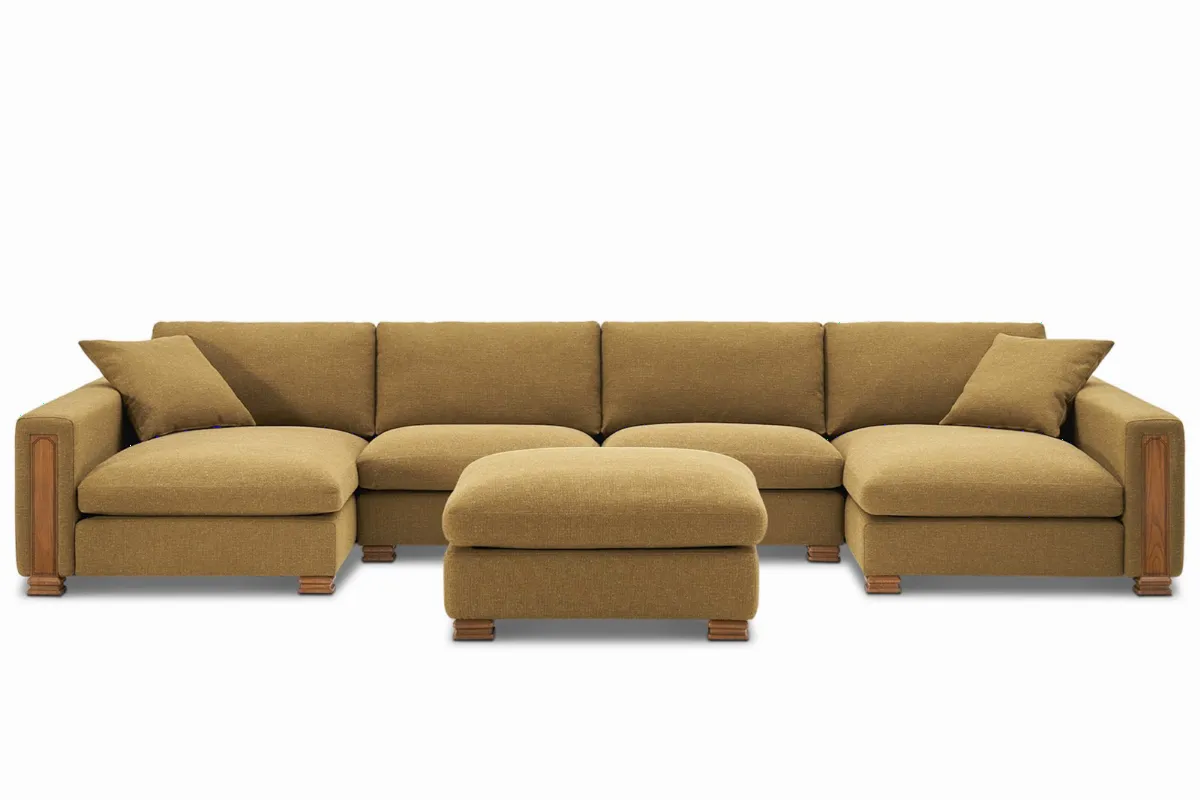 Atelier Kagan 4-Piece U-Shape Sectional Couch with Ottoman - view 6
