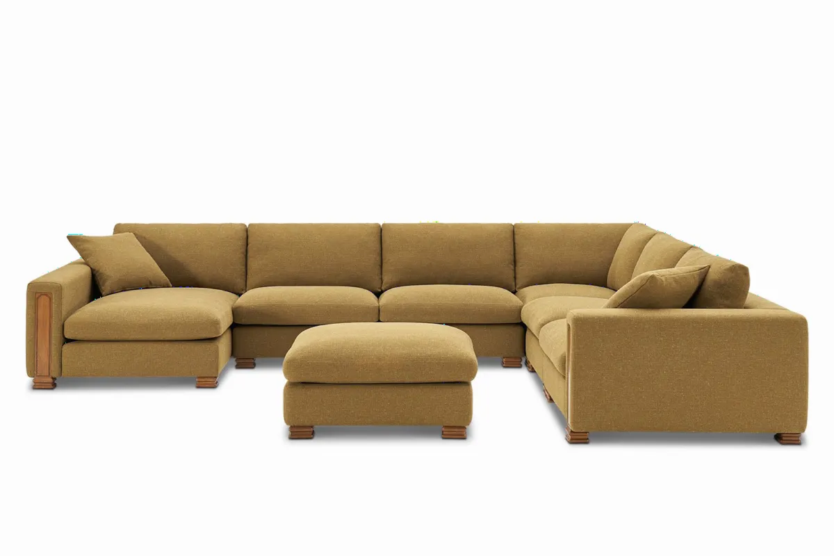 Atelier Kagan 6-Piece L-Shape Sectional Couch with Chaise & Ottoman - view 6