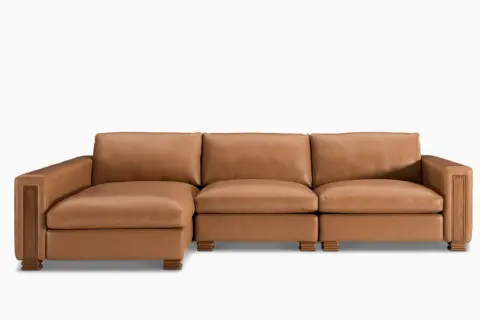Atelier Kagan Leather 3-Piece Chaise Sectional Couch