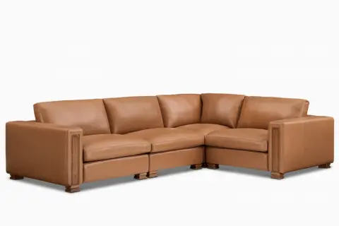 Atelier Kagan Leather 4-Piece Chaise Sectional Couch