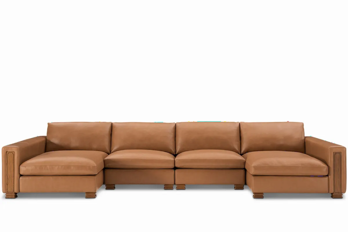 Atelier Kagan Leather 4-Piece U-Shape Sectional Couch - view 3