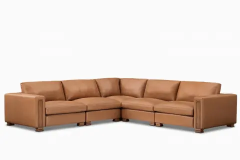 Atelier Kagan Leather 5-Piece L-Shape Sectional Couch