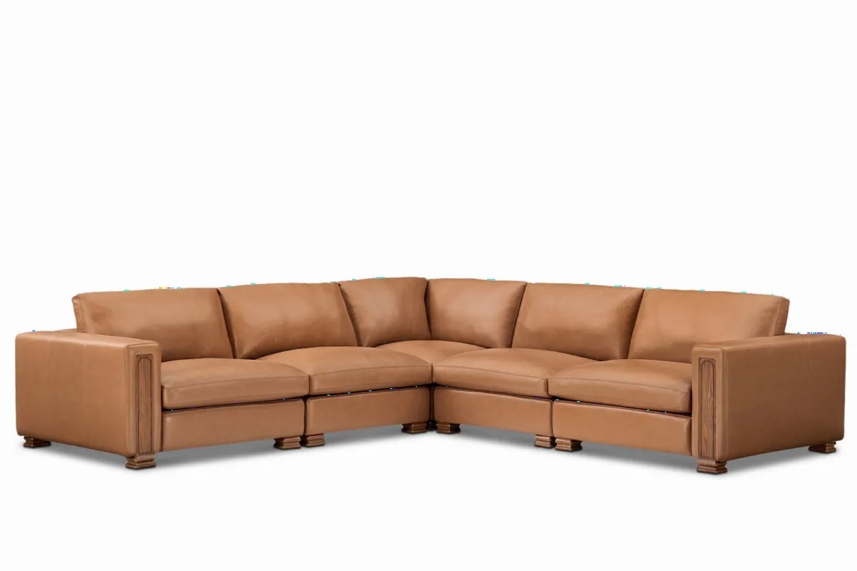 Atelier Kagan Leather 5-Piece L-Shape Sectional Couch - view 5