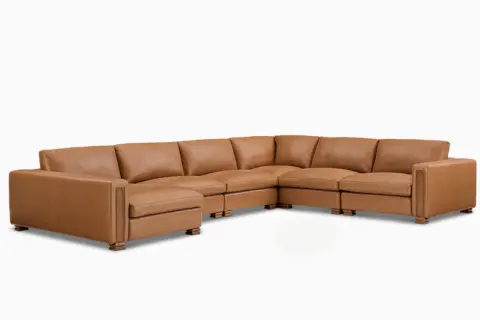 Atelier Kagan Leather 6-Piece L-Shape Sectional Couch with Chaise
