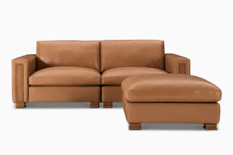 Atelier Kagan Leather Sofa with Ottoman