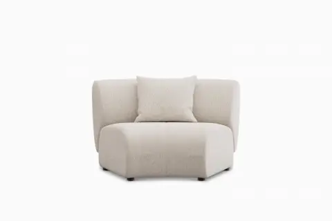 Auburn Performance Fabric Curve Wedge Couch