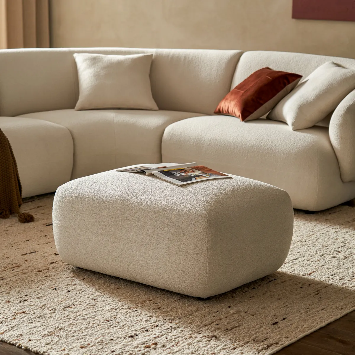 Auburn Performance Fabric Sectional Couch with Ottoman - view 6