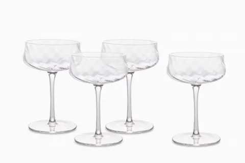 Cascade Coupe Glasses, Set of 4