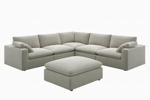 Dawson L-Shape Sectional Couch with Ottoman