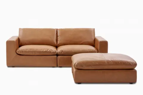 Dawson Leather Sofa with Ottoman