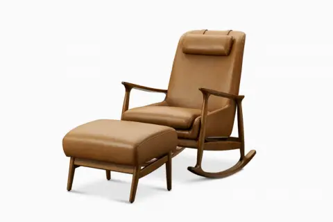 Desmond Rocking Armchair with Ottoman
