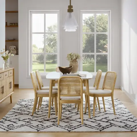 Edith Cane Chair, White Wash