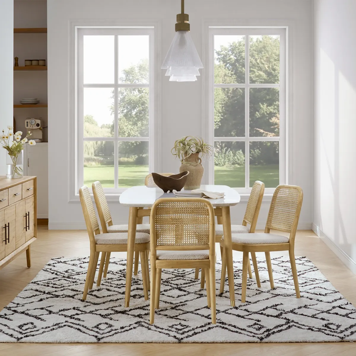 Edith Cane Chair, White Wash - view 3