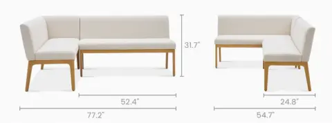 Elliot Performance Fabric L-Shape Banquette