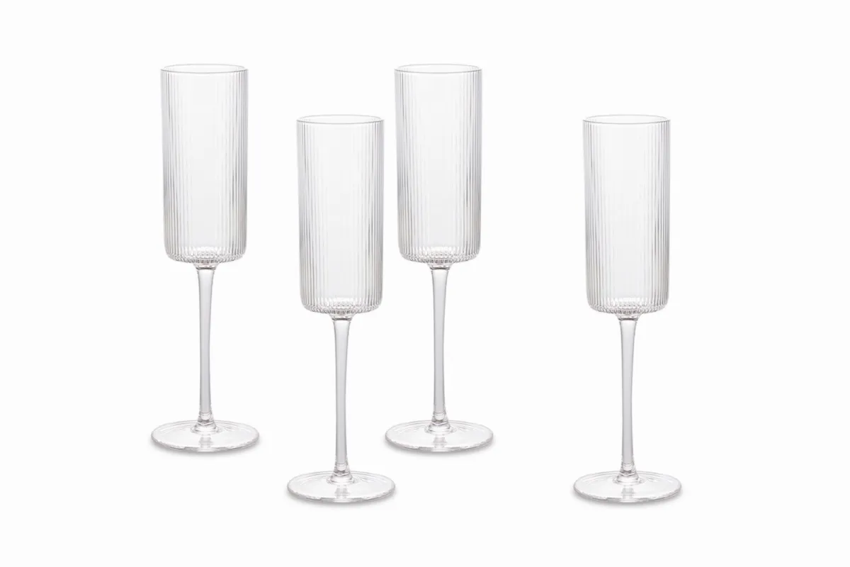 Flute Champagne Glasses, Set of 4 - view 3