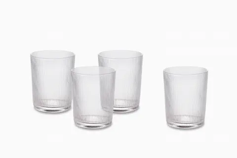 Flute Short Drinking Glasses, Set of 4