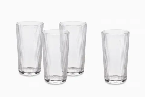 Flute Tall Drinking Glasses, Set of 4