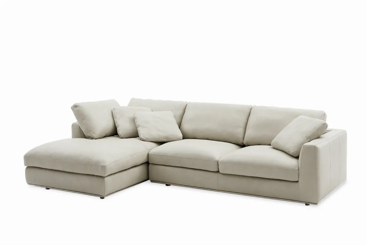 Hamilton Leather Chaise Sectional Couch - view 5