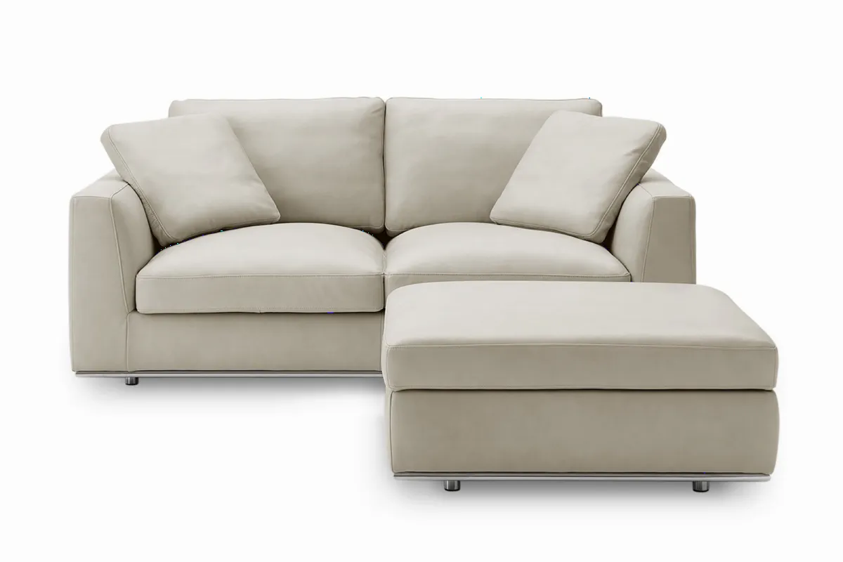 Hamilton Leather Loveseat with Storage Ottoman - view 4