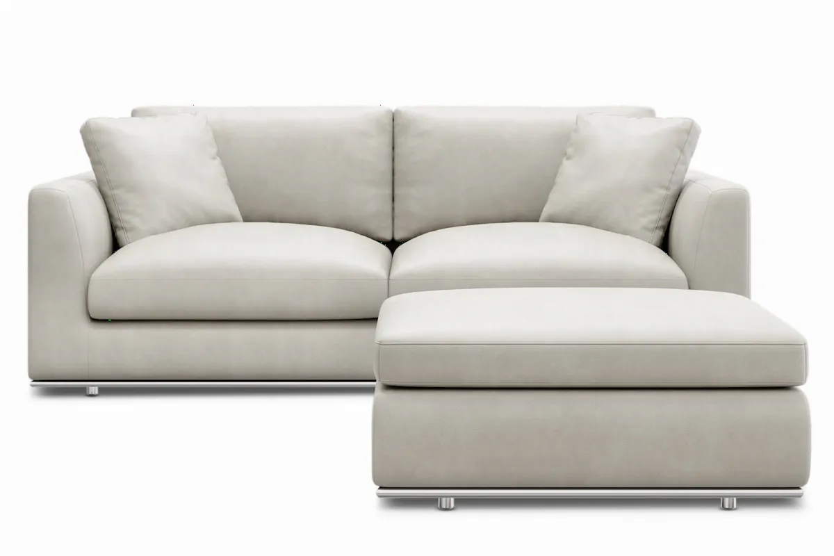 Hamilton Leather Sofa with Storage Ottoman - view 4