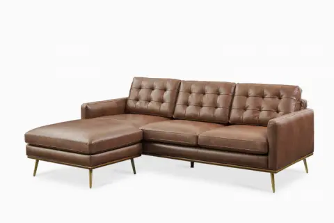 Isaac Leather Reversible Sectional Couch