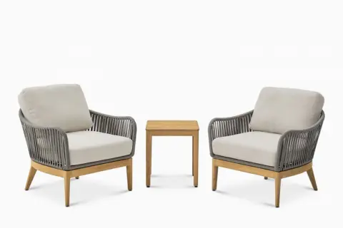 Isla Outdoor 2 Lounge Chairs & Side Table Set