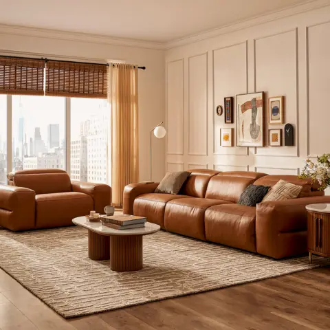 Jaron Leather Motion Recliner Armless Sofa