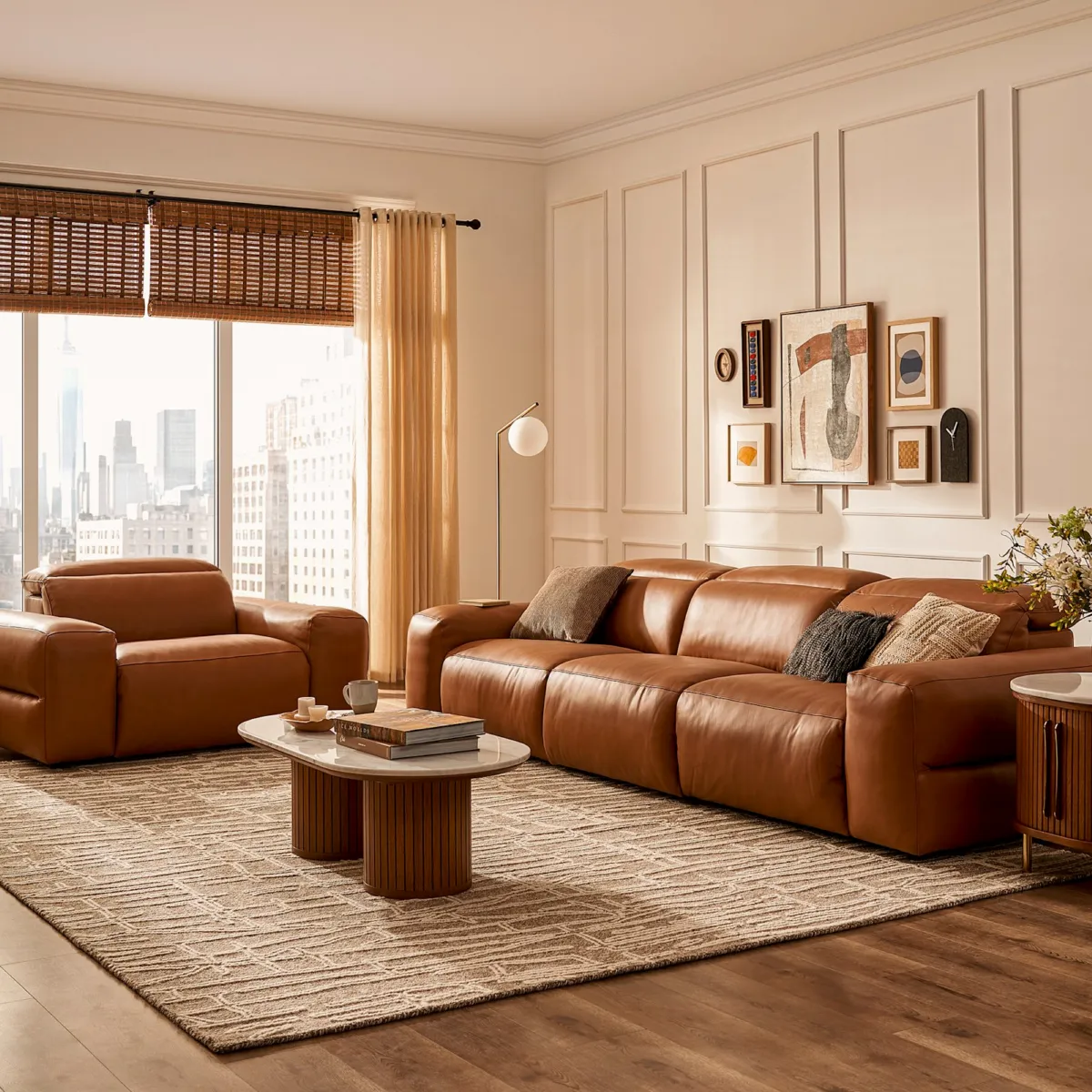 Jaron Leather Motion Recliner Armless Sofa - view 6
