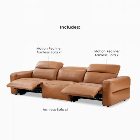 Jaron Leather Recliner Extended Sofa