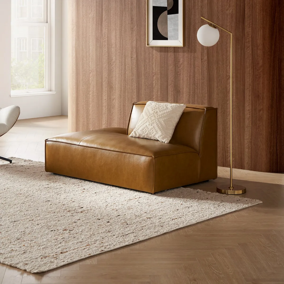 Jonathan Leather Left Chaise Couch - view 5