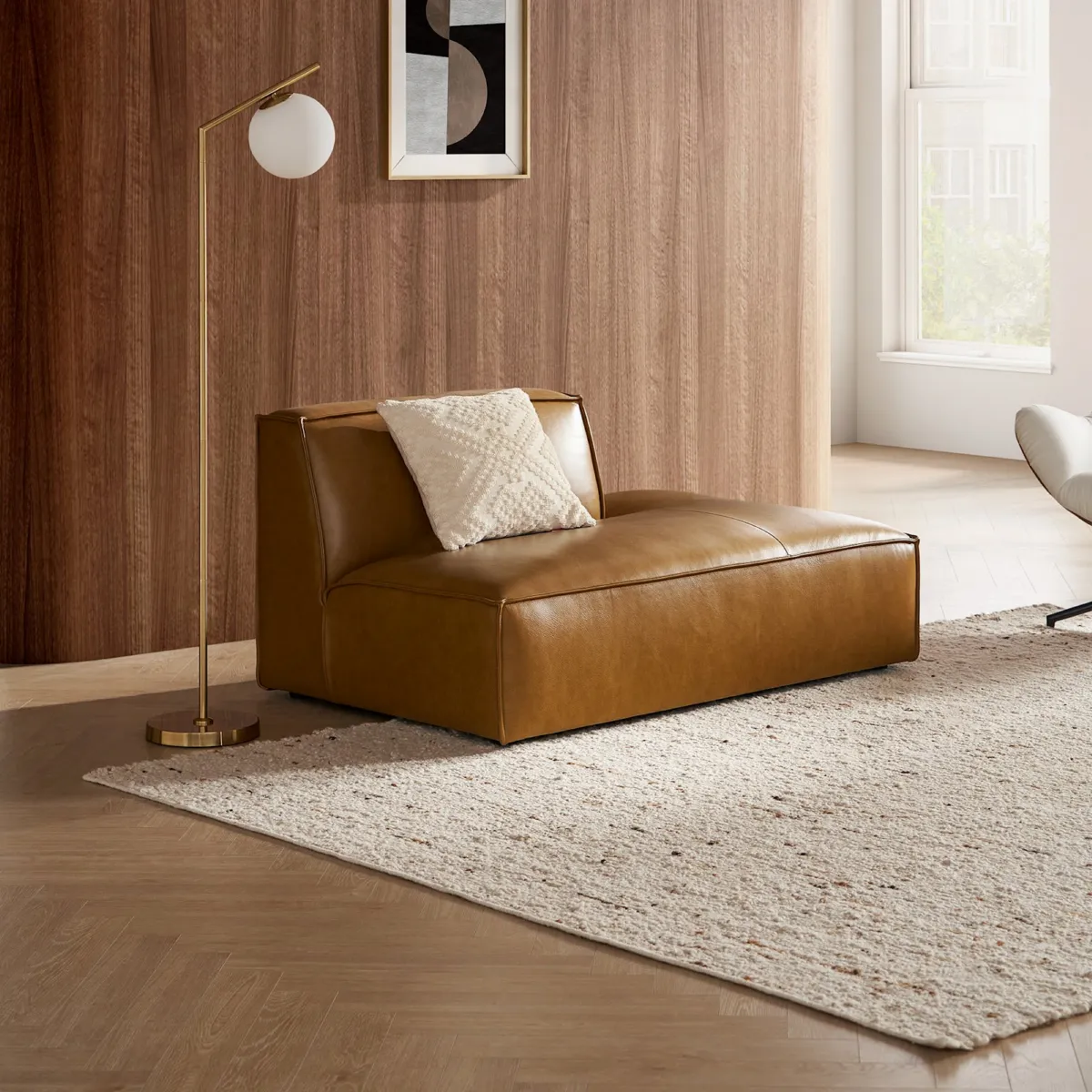 Jonathan Leather Right Chaise Couch - view 5