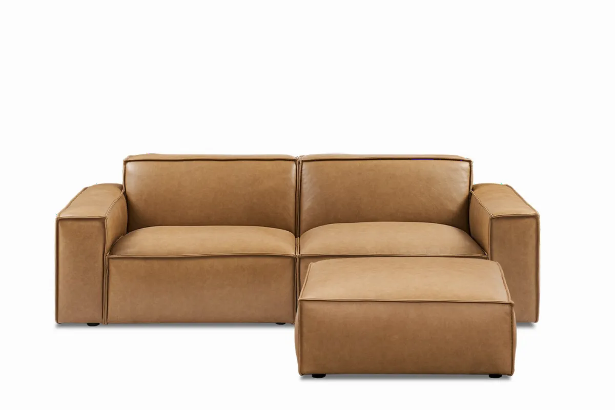 Jonathan Leather Sofa with Ottoman - view 8
