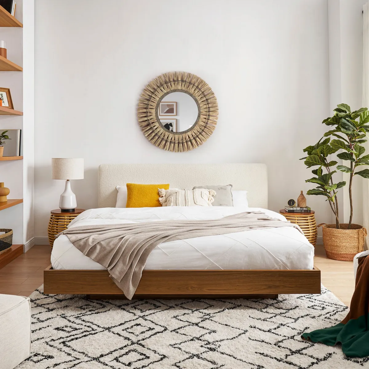 Joseph Bed with Ayrie Mattress Set, Bouclé - view 7