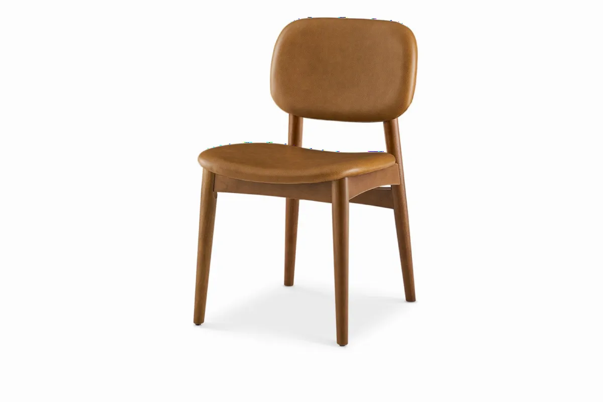 Kelsey Leather Chair, Walnut Stain - view 2