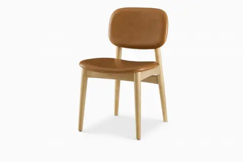 Kelsey Leather Chair, White Wash