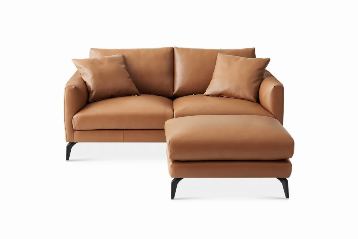 Lena Leather Loveseat with Ottoman - view 5