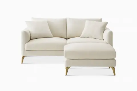 Lena Performance Fabric Loveseat with Ottoman