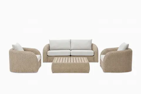 Lorna Outdoor Couch, 2 Lounge Chairs & Coffee Table Set