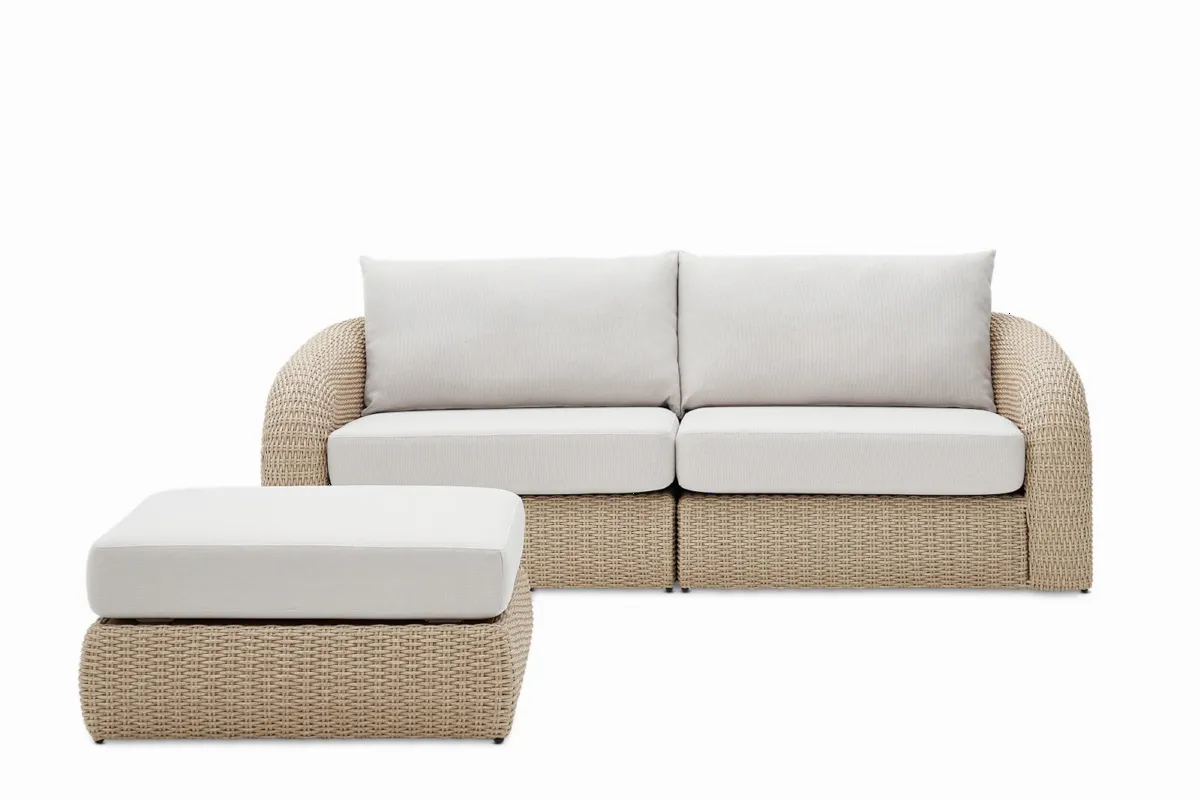 Lorna Outdoor Couch with Ottoman - view 3