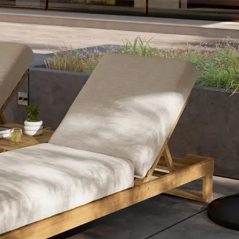 Rio Outdoor Teak 2 Chaise Lounges & Side Table Set