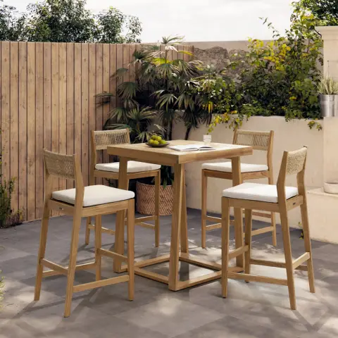 Rio Outdoor Teak Bar Table & Stool Set