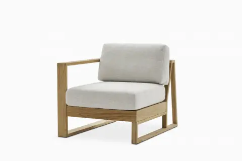 Rio Outdoor Teak Left Arm 1 Seater Couch