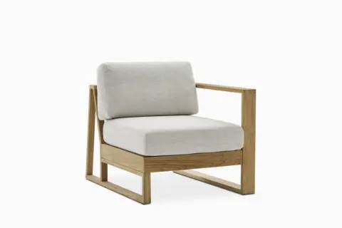 Rio Outdoor Teak Right Arm 1 Seater Couch