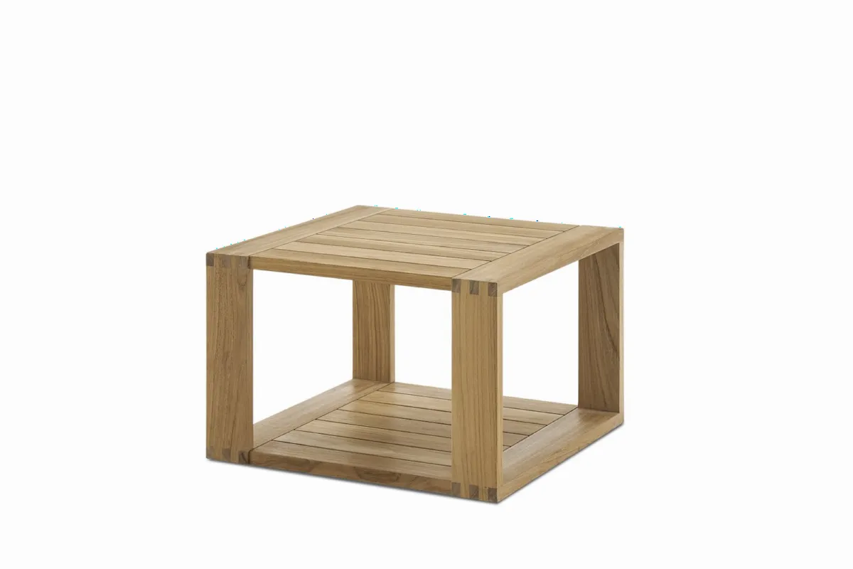 Rio Outdoor Teak Square Box Side Table - view 4